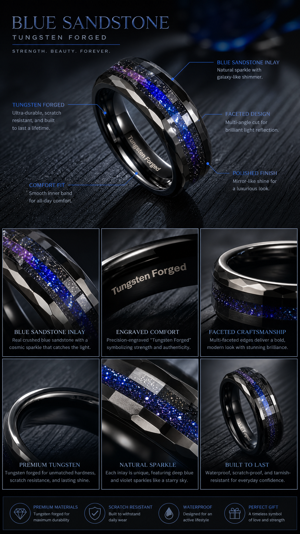 Blue sandstone - Tungsten Forged