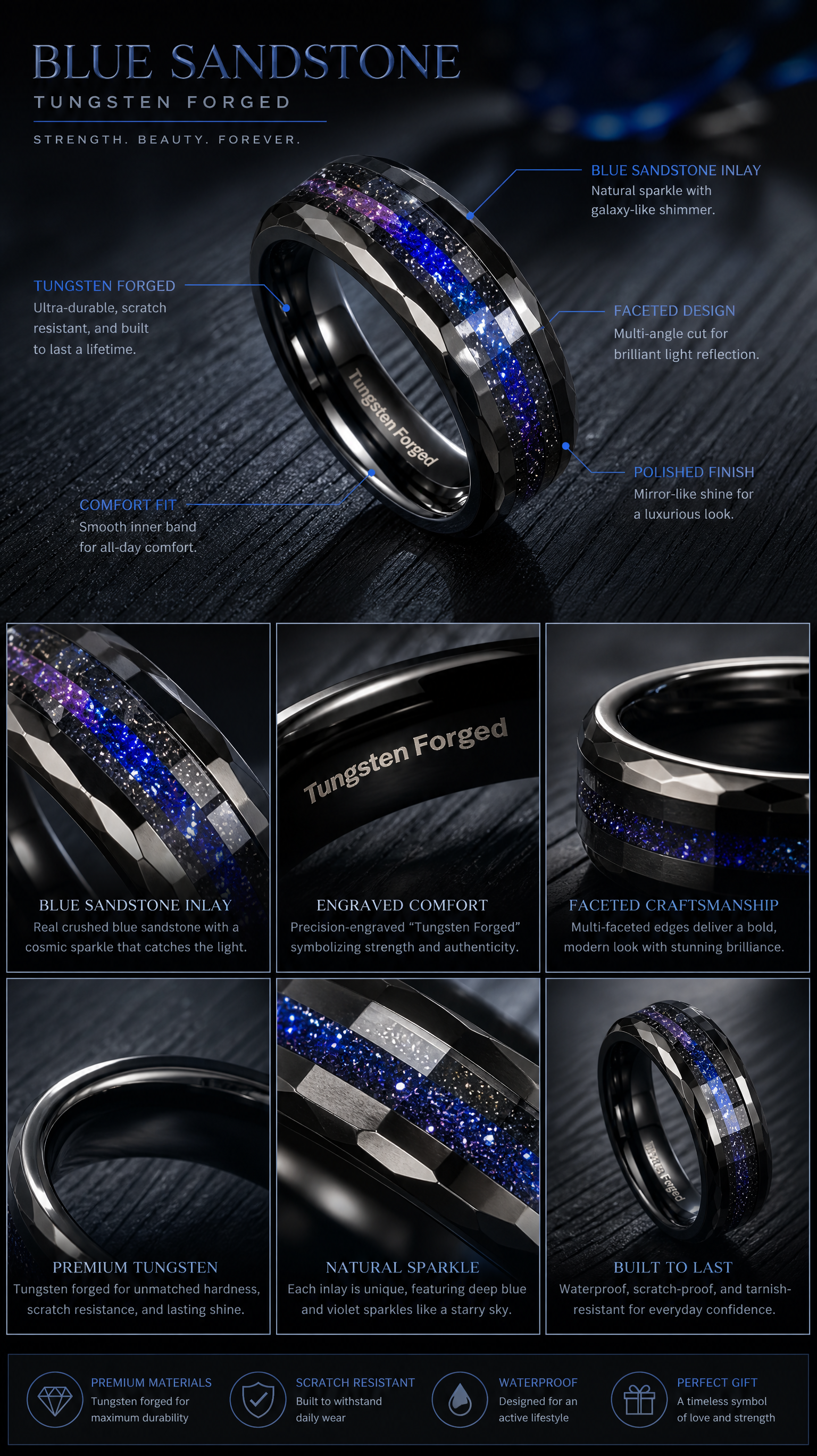 Blue sandstone - Tungsten Forged