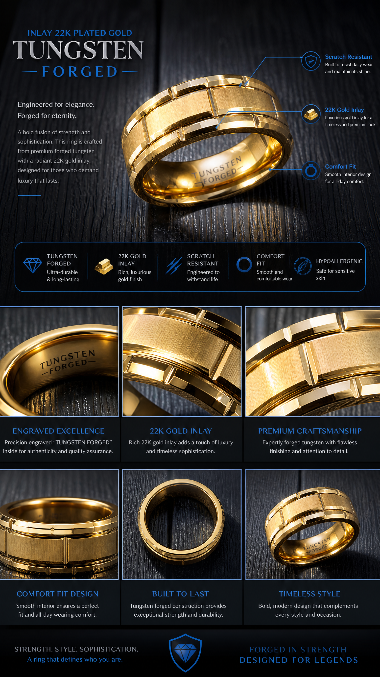 22K Gold Brick Edition Tungsten Forged