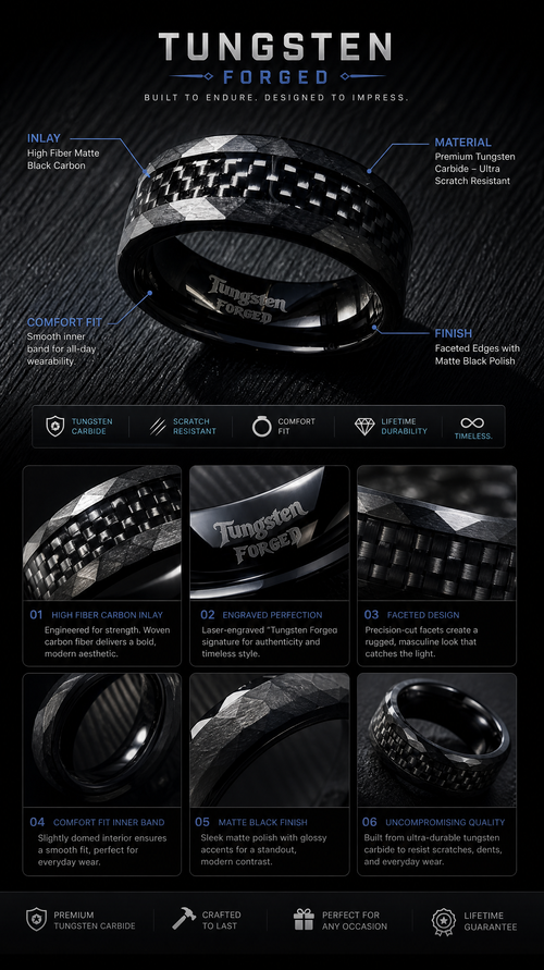 Carbon Fiber Matte Black - Tungsten Forged