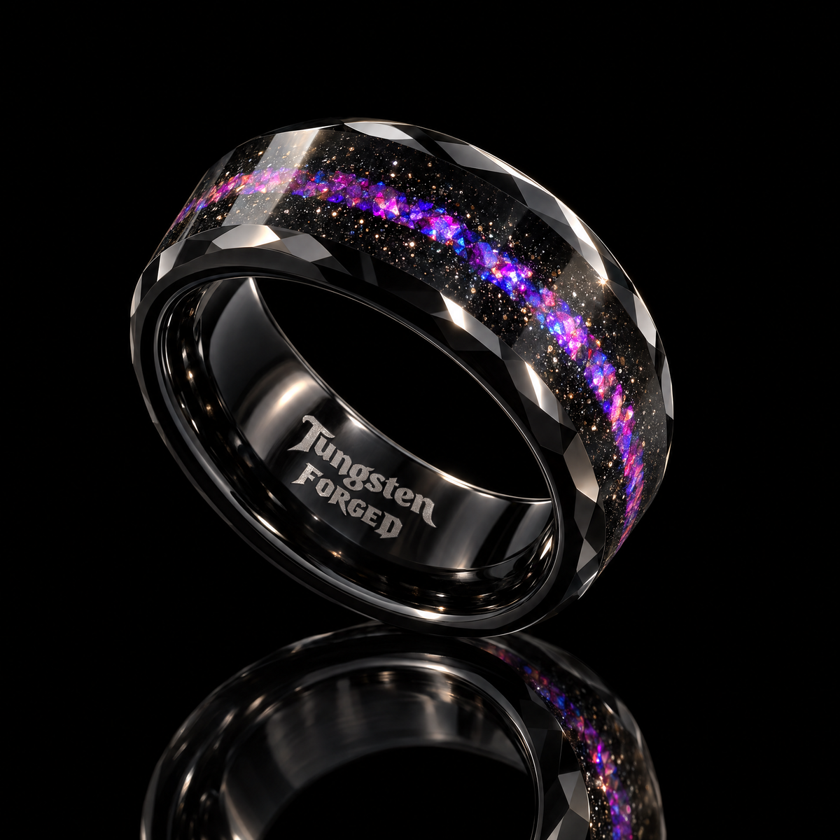 Blue Sandstone Tungsten Ring | Forged