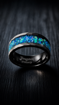Crushed Opal & Emerald Ring - Tungsten Forged